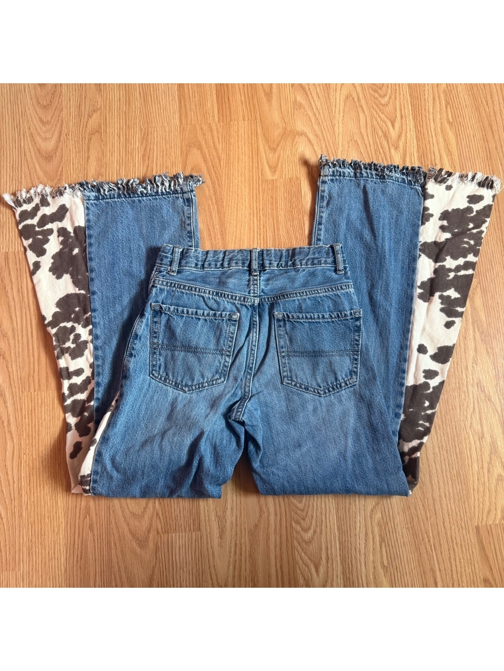 Childrens Place Size 12 Western Wide Leg Cowprint Jeans